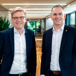 Dr Mats Gökstorp, CEO of SICK AG and Dr Peter Selders, CEO of the Endress+Hauser Group.